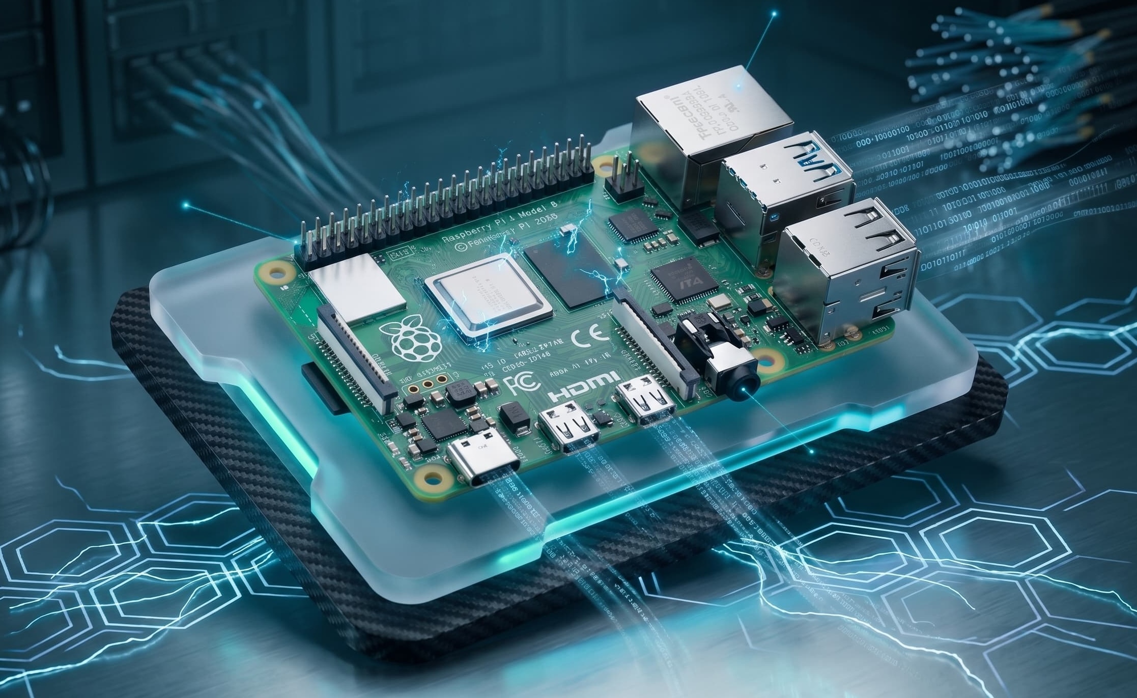 Raspberry Pi 4 como parte del sistema uFlex